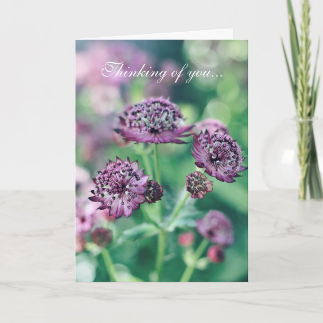 Tarjeta floral de pensar en ti (Anverso)