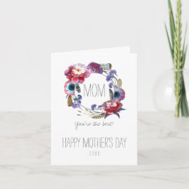 Tarjeta Floral de peonía silvestre con el Día de la Madre