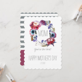 Tarjeta Floral de peonía silvestre con el Día de la Madre