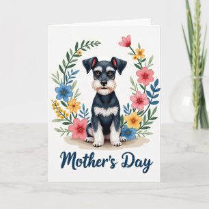 Tarjeta floral de perro adorable esposa