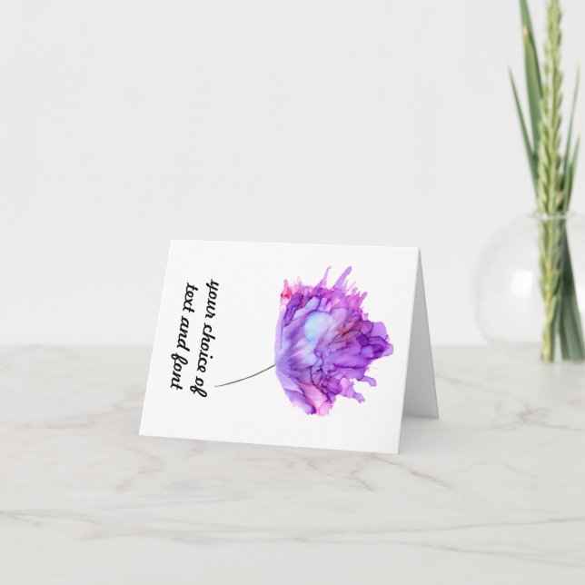 tarjeta floral de personalizable morado hidrangea (Anverso)