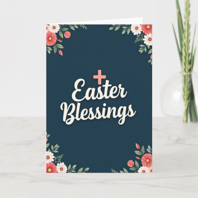Tarjeta floral de primavera bendita (Anverso)
