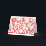 Tarjeta floral de primavera moderna para el día de<br><div class="desc">Tarjeta moderna del Día de la Madre con diseños gráficos florales de WRKDesigns.</div>