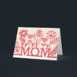 Tarjeta floral de primavera moderna para el día de<br><div class="desc">Tarjeta moderna del Día de la Madre con diseños gráficos florales de WRKDesigns.</div>