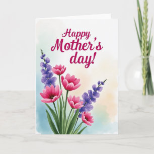 Tarjeta floral de primavera para mamá
