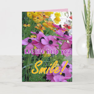 Tarjeta floral de ranúnculo rosa Cottage Garden Sm