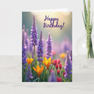 Tarjeta floral de rayas de la naturaleza