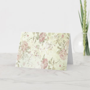 Tarjeta Floral de rosa rosada Shabby Chic