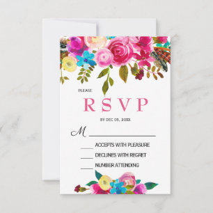 Tarjeta floral de RSVP de la primavera de la