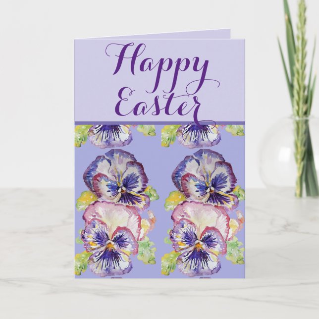 Tarjeta Floral de Semana Santa Shabby Viola Lavender Sprin (Anverso)