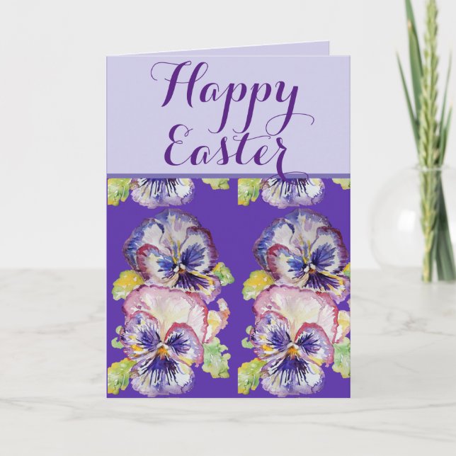 Tarjeta Floral de Semana Santa Shabby Viola Lavender Sprin (Anverso)