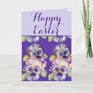 Tarjeta Floral de Semana Santa Shabby Viola Lavender Sprin