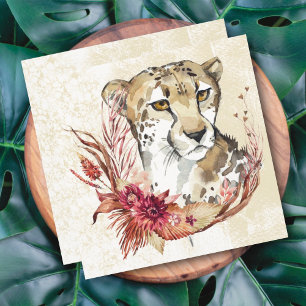 Tarjeta floral de tigre