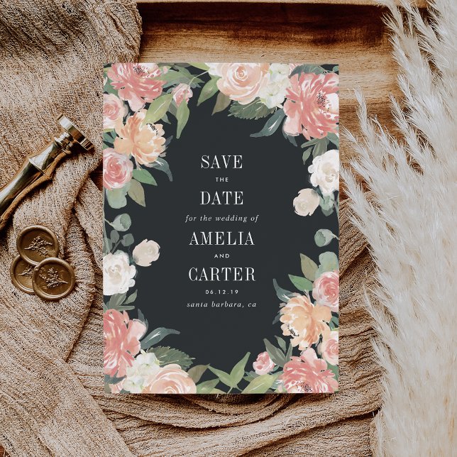 Tarjeta Floral de verano medio para guardar la fec (Subido por el creador)