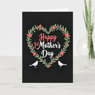 Tarjeta floral del 1er día de la madre