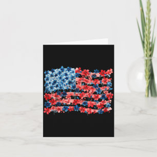Tarjeta Floral del 4 de julio Memorial de la bandera ameri