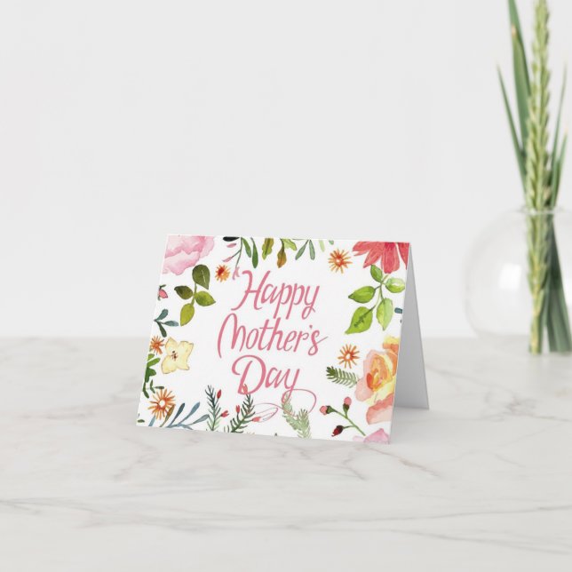 Tarjeta Floral del Día de la Madre (Anverso)