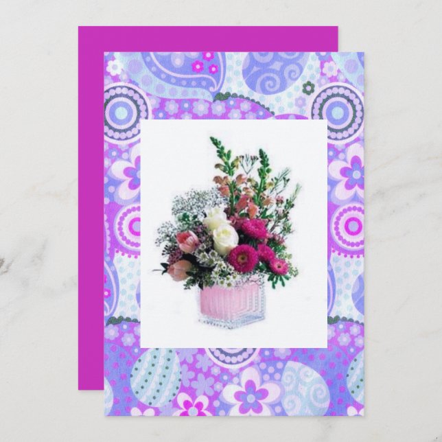 Tarjeta floral del Día de la Madre (Anverso / Reverso)