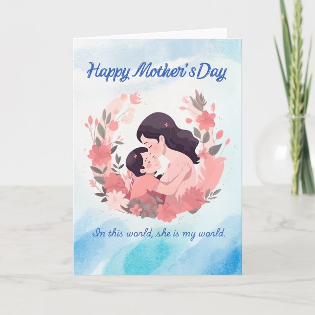 Tarjeta floral del Día de la Madre (Anverso)