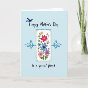 Tarjeta floral del día de la madre artística