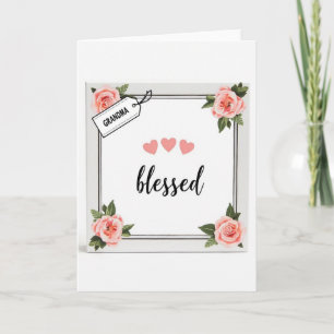 Tarjeta floral del día de la madre bendita