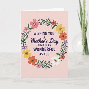Tarjeta floral del Día de la Madre con sentimiento