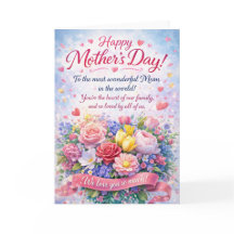 Tarjeta floral del día de la madre feliz