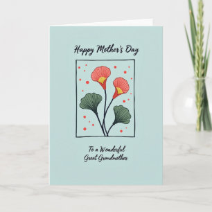 Tarjeta floral del día de la madre minimalista