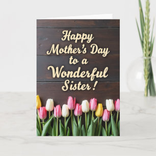 Tarjeta floral del Día de la Madre para hermana du