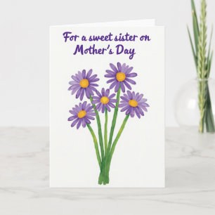 Tarjeta floral del día de la madre para hermana qu