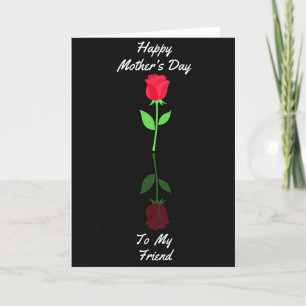 Tarjeta floral del día de la madre rojo vívido