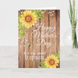 Tarjeta Floral del Día de la Madre Rústica