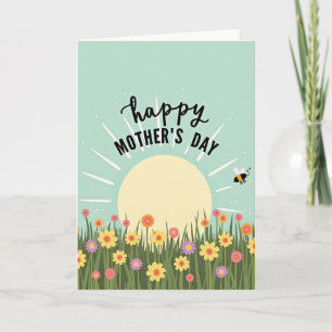 Tarjeta floral del día de la madre Sunshine