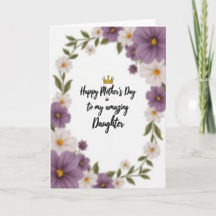 Tarjeta floral del día de la madre tierna