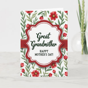 Tarjeta floral del día de las bisabuelas