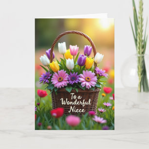 Tarjeta Floral del Día de las Madres Dorado