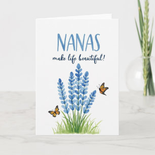 Tarjeta floral del día de las Nanas encantadoras