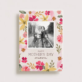 Tarjeta floral del día de madre de la acuarela