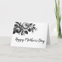 Tarjeta floral del día de madre del vintage