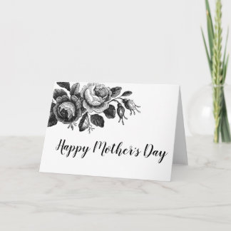 Tarjeta floral del día de madre del vintage