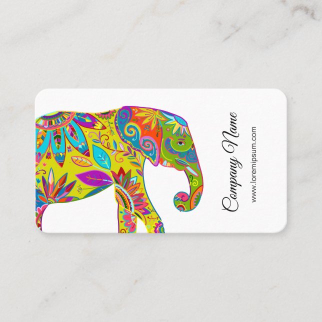 Tarjeta floral del elefante (Anverso)
