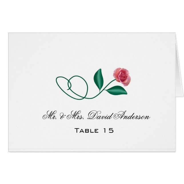 Tarjeta floral del lugar de la boda (Anverso (Horizontal))