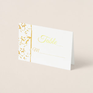 Tarjeta floral del lugar del Relieve metalizado de