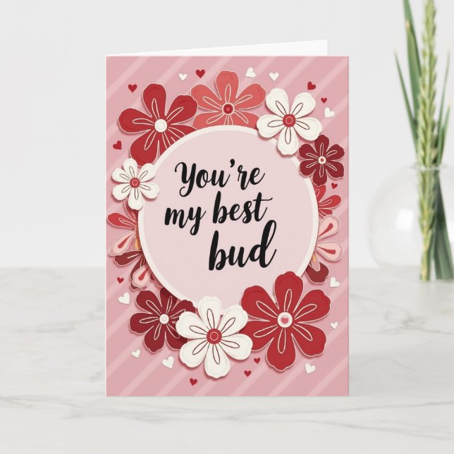 Tarjeta floral del mejor amigo (Anverso)
