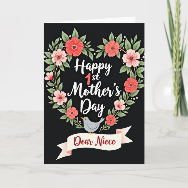Tarjeta floral del primer día de la madre para sob (Anverso)