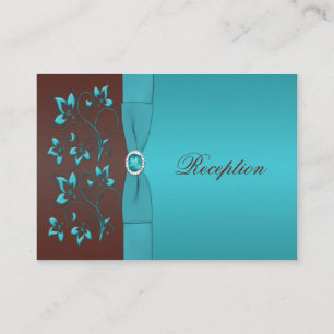 Tarjeta floral del recinto de la turquesa y de