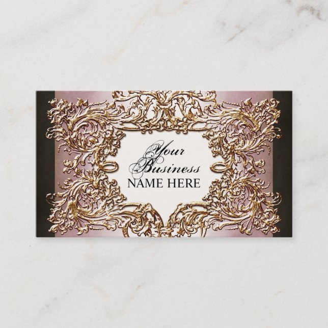 Tarjeta floral del remolino de la mirada barroca (Anverso)