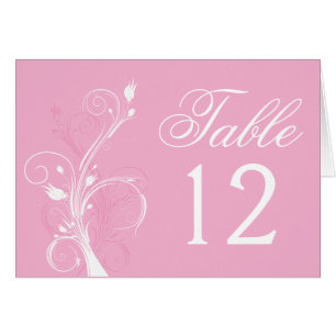 Tarjeta floral del rosa y blanca de la tabla del