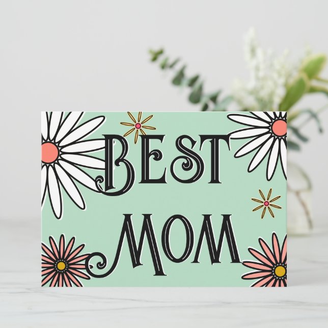 Tarjeta Floral Día de la Madre Moderna (Anverso de pie)