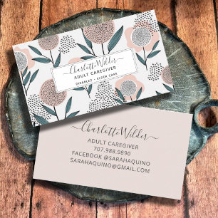 Tarjeta floral dibujada a mano por cuidador de enf